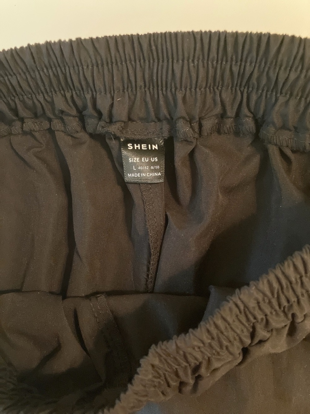 SHEIN Wide-Leg High-Rise Pull-on Cargo Pants Black Lightweight Large - Picture 4 of 9